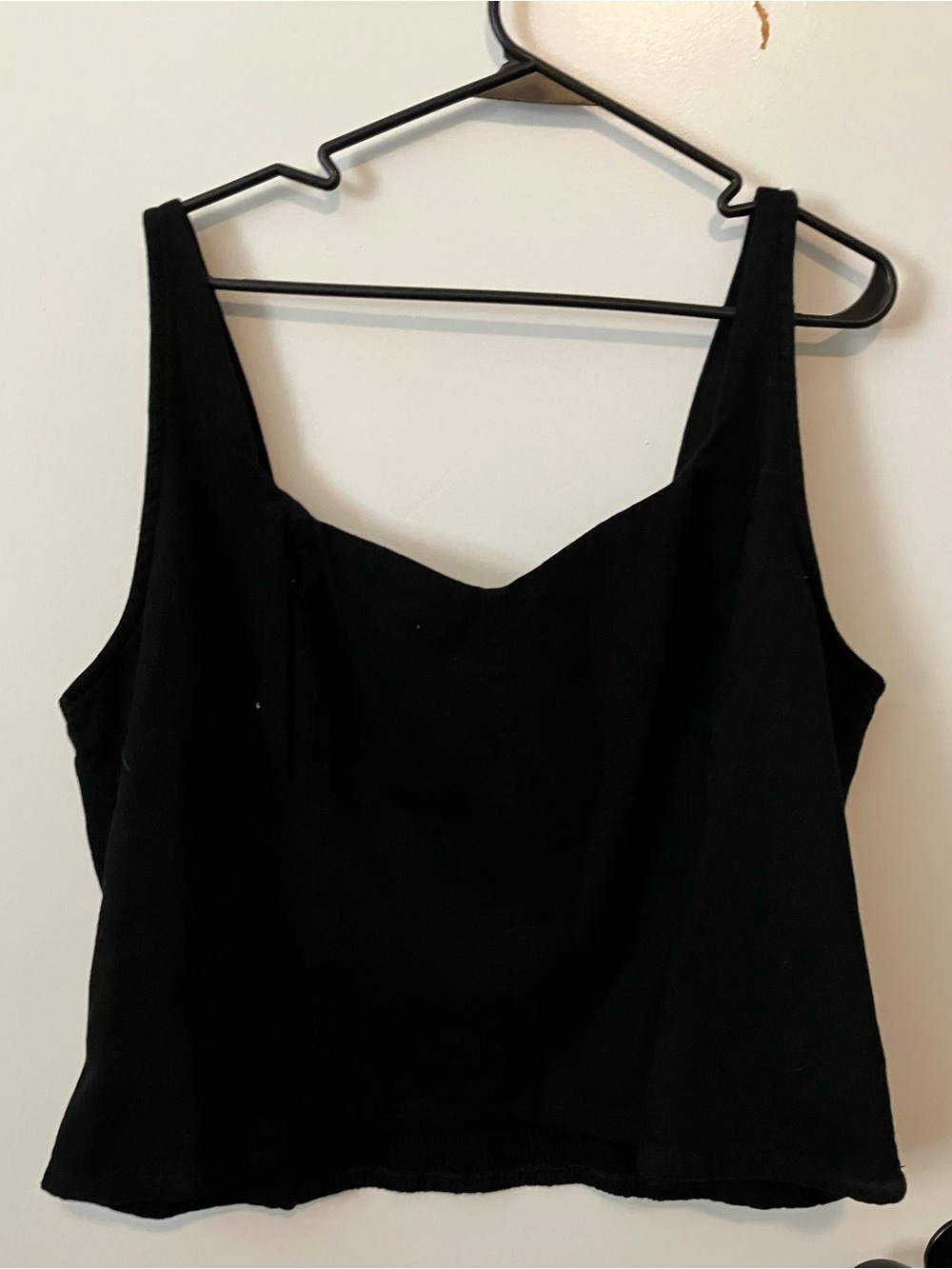 Old Navy Black Sweetheart Neckline Tank Top w/Shirred Stretch Back